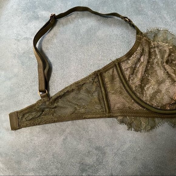 NWT Victoria’s Secret Very Sexy Unlined Demi Bra Olive Green Lace Sz 34C - Picture 5 of 7